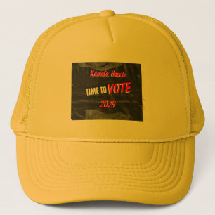 Kamala Harris trucker pet. Gele kleur. Pet