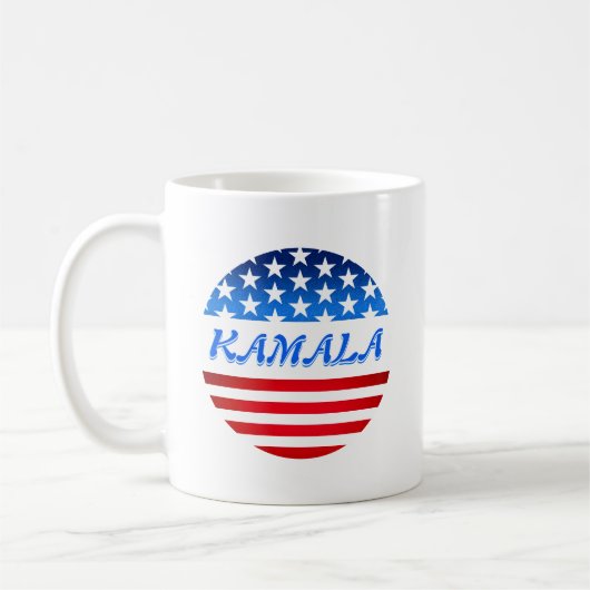Kamala Harris USA Flag Custom Text Elections 2024 Koffiemok (Links)