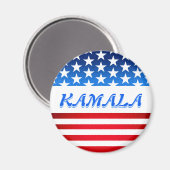 Kamala Harris USA Flag Custom Text Elections 2024 Magneet (Voorkant / Achterkant)