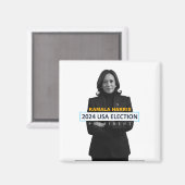 Kamala Harris USA Verkiezingen President 2024 Magneet (Voorkant / Achterkant)