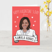 Kamala Harris Valentijnsdag Kaart (Gele Bloem)