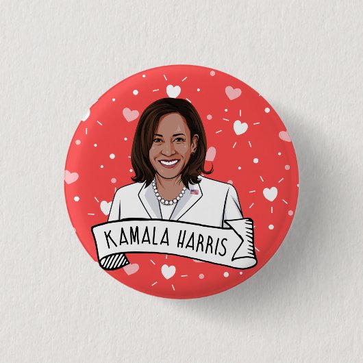 Kamala Harris Valentijnsdag Ronde Button 3,2 Cm (Voorkant)