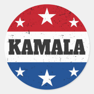 Kamala Harris Verkiezingen 2024 V Ronde Sticker