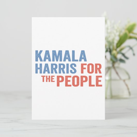 Kamala Harris Voor het Volk Verkiezing Democraten Bedankkaart (Staand voorkant)