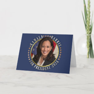 Kamala Harris voor President 2024 Democraat Foto Feestdagen Kaart