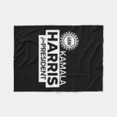 Kamala Harris voor President 2024 Fleece Deken (Voorkant (Horizontaal))