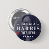 Kamala Harris voor President 2024 Foto Button Pin (Voorkant /achterkant)