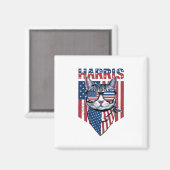 Kamala Harris voor President 2024 Funny Cat Magneet (Voorkant / Achterkant)