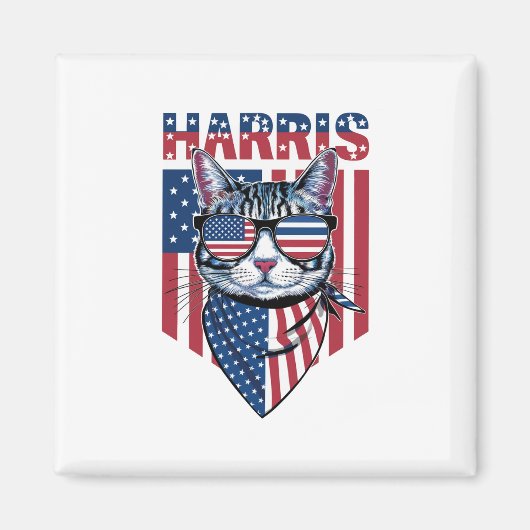 Kamala Harris voor President 2024 Funny Cat Magneet (Voorkant)