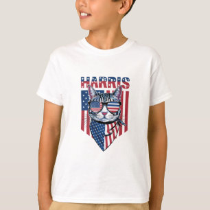 Kamala Harris voor President 2024 Funny Cat T-shirt