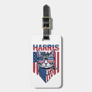Kamala Harris voor President 2024 Grappige Kat Bagagelabel