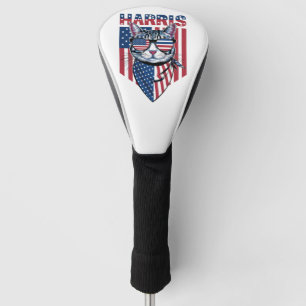 Kamala Harris voor President 2024 Grappige Kat Golfheadcover