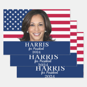 Kamala Harris voor President 2024 Inpakpapier Vel