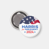 Kamala Harris voor President 2024 Magneet (Voorkant / Achterkant)