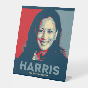 Kamala Harris voor President 2024 Reclamebord Met Voetstuk