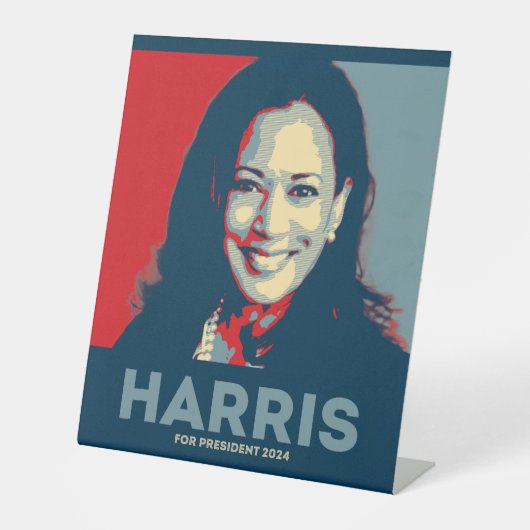 Kamala Harris voor President 2024 Reclamebord Met Voetstuk (Voorkant)