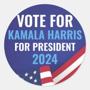 Kamala Harris voor President 2024 Ronde Sticker