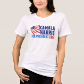 Kamala Harris voor President 2024 Tri-Blend Shirt (Voorkant)