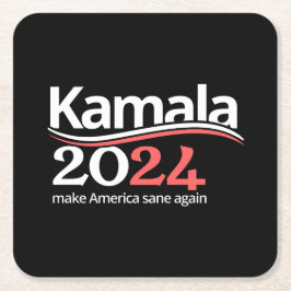 Kamala Harris voor President 2024 Vierkante Kartonnen Onderzetter