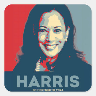 Kamala Harris voor President 2024 Vierkante Sticker