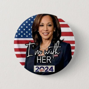 Kamala harris voor president 2024 vrouwen ronde button 5,7 cm