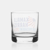 Kamala Harris voor President 2024 Whisky Glas (Achterkant)