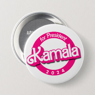 Kamala Harris voor President in Roze Ronde Button 7,6 Cm