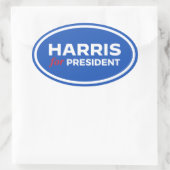 Kamala Harris voor President Ovale Sticker (Tas)