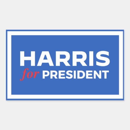Kamala Harris voor President Rechthoekige Sticker (Voorkant)