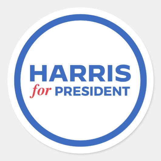 Kamala Harris voor President Ronde Sticker (Voorkant)
