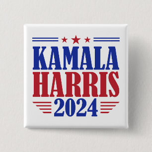 Kamala Harris Voor President VS Amerika 2024 Vierkante Button 5,1 Cm