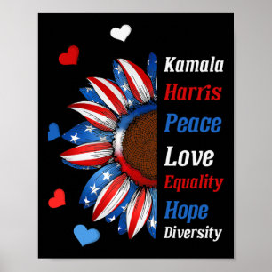 Kamala Harris Vrede Liefde Gelijkheid Hoop Diversi Poster