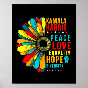 Kamala Harris Vrede Liefde Gelijkheid Hoop Diversi Poster