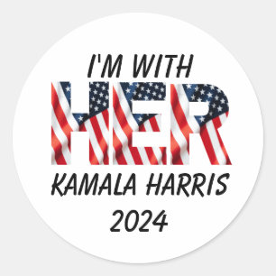 Kamala Harris vs verkiezing 2024 Ronde Sticker