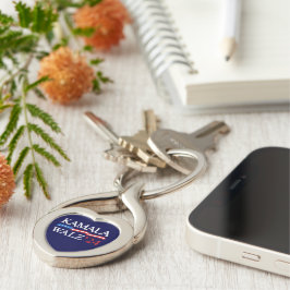 Kamala Harris Walz 2024 Duidelijk Blauw Sleutelhanger