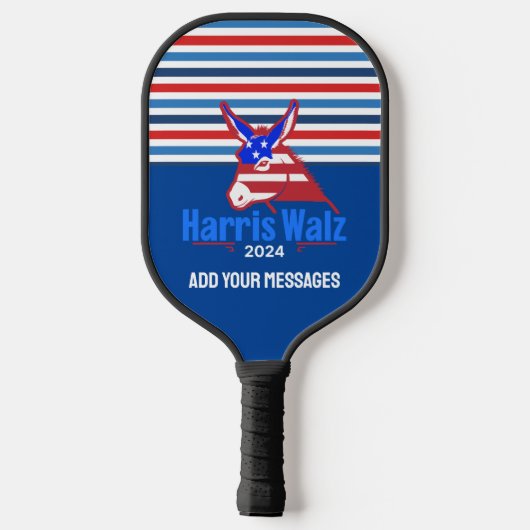 Kamala Harris Walz Donkey Pickleball Paddle (Achterkant)