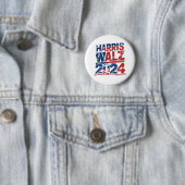 Kamala Harris Walz President 2024 Ronde Button 5,7 Cm (In situ)