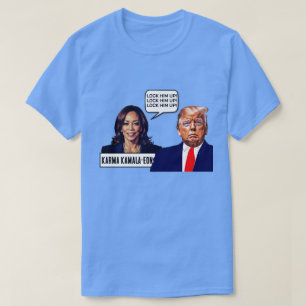 Kamala Harris zegt Trump op slot te doen T-shirt