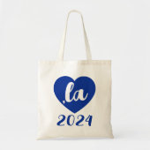 ,KAMALA hart 2024 blauwe script tekst Tote Bag (Voorkant)