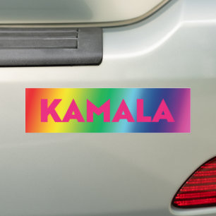 Kamala heet roze typografie gradiënt regenboog tro bumpersticker