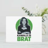 Kamala is Brat Grappig Sarcastisch Kaart (Staand voorkant)