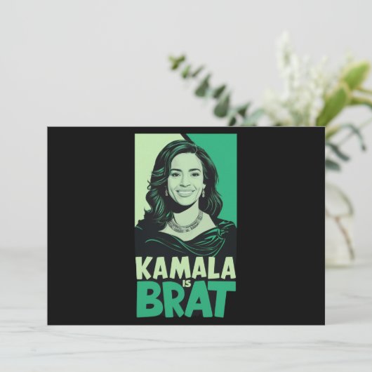 Kamala is Brat Grappig Sarcastisch Kaart (Staand voorkant)