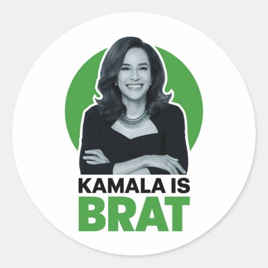 Kamala is Brat Grappig Sarcastisch Ronde Sticker (Voorkant)