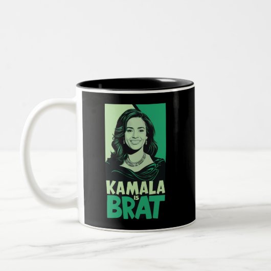 Kamala is Brat Grappig Sarcastisch Tweekleurige Koffiemok (Links)
