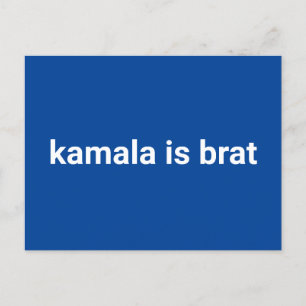 Kamala is een grappige moderne typografie wit blau briefkaart