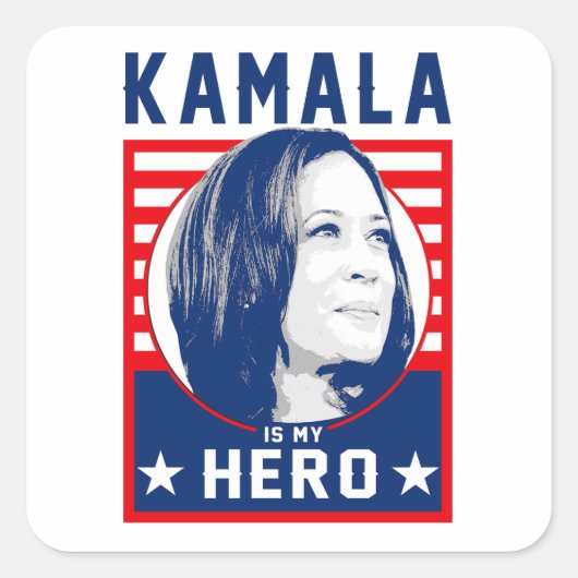 Kamala is mijn held vierkante sticker (Voorkant)
