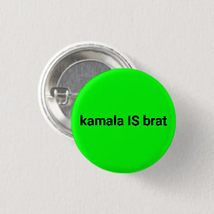 Kamala is zwart en neon groen cool ronde button 3,2 cm
