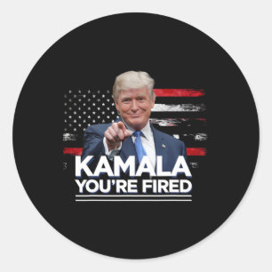 Kamala Je bent ontslagen Grappig President Trump L Ronde Sticker