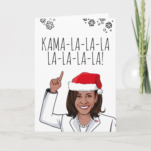 Kamala-kerstkaart: Kamala-la-la Kaart (Voorkant)