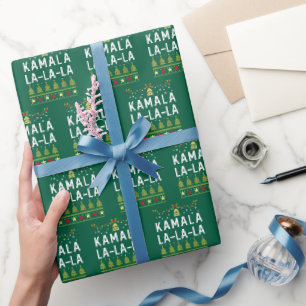Kamala La La Funny Harris Kerst Lelijk Groen Cadeaupapier